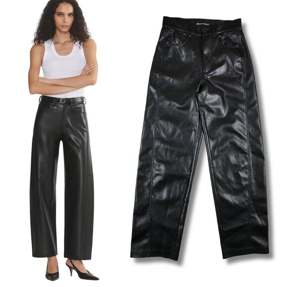 Denim Forum Aritzia The Farrah Faux Leather Pants 25 - Picture 2 of 12